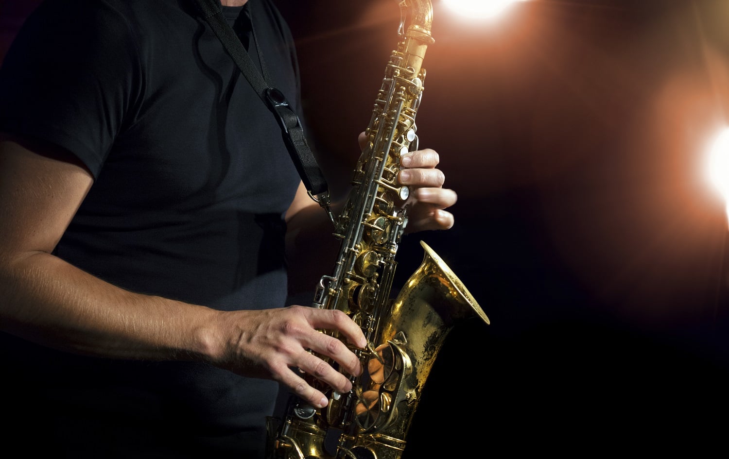 Close up of saxophone at the Allentown Jazz Festival