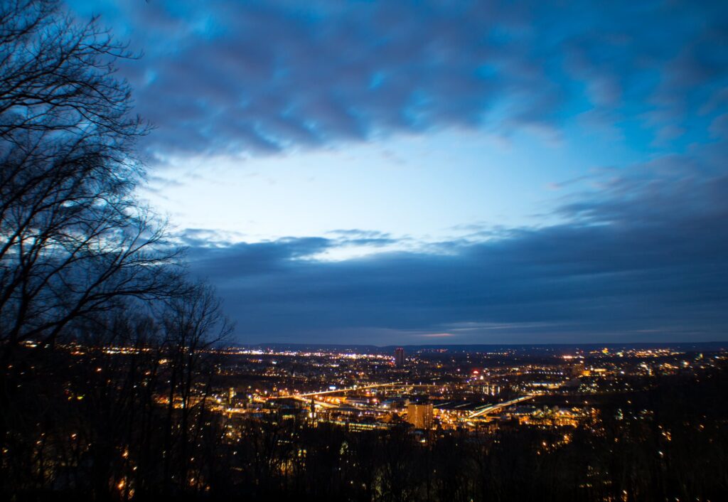 View of Bethlehem at night