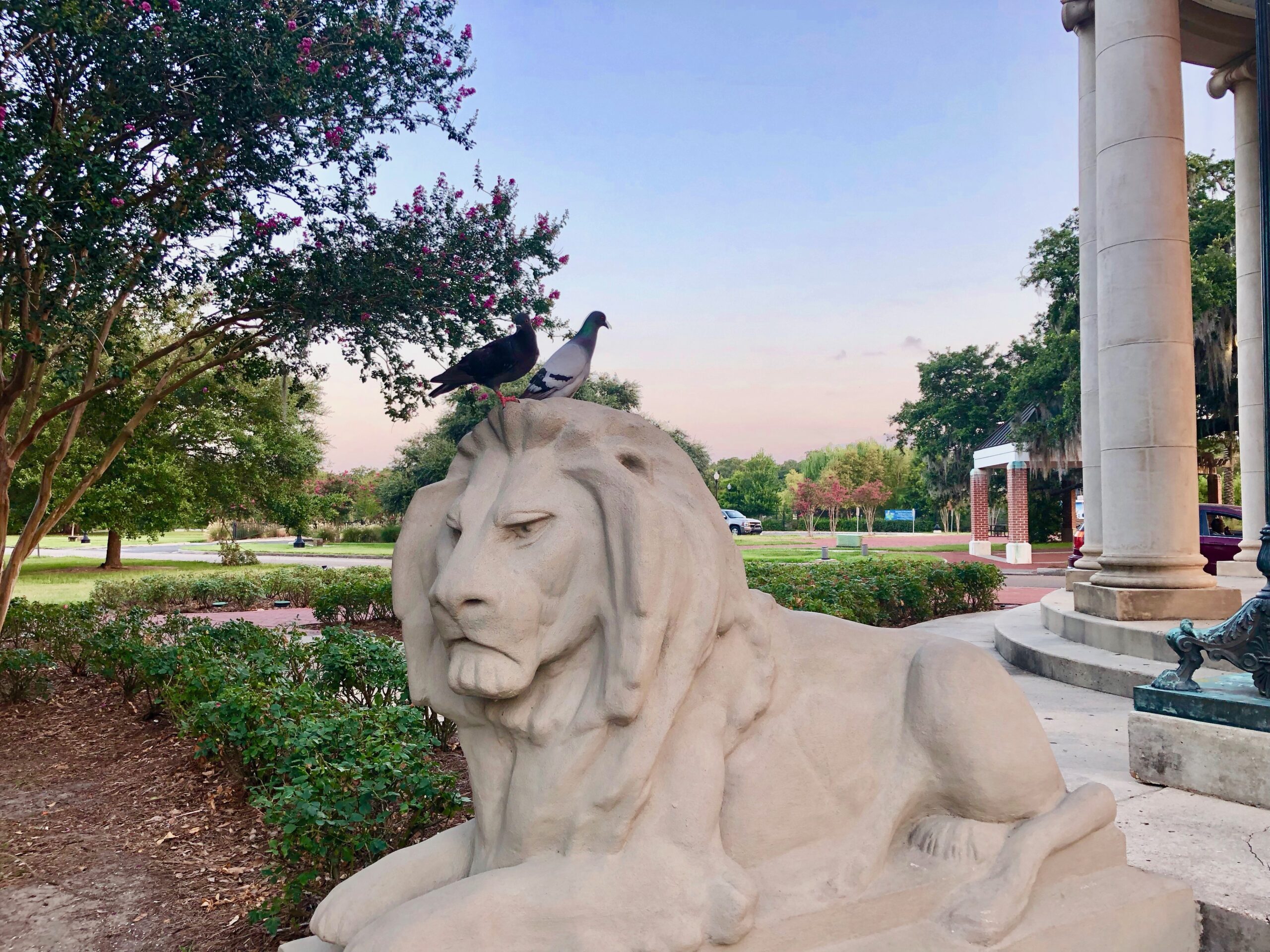 Lion statue in City Park, New Orleans