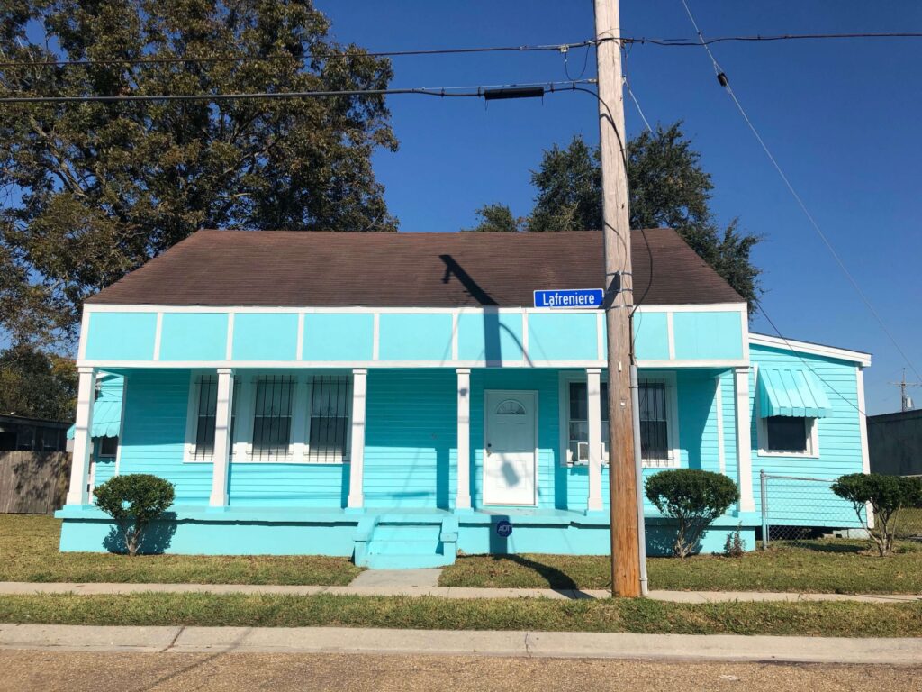 blue house in New Orleans.