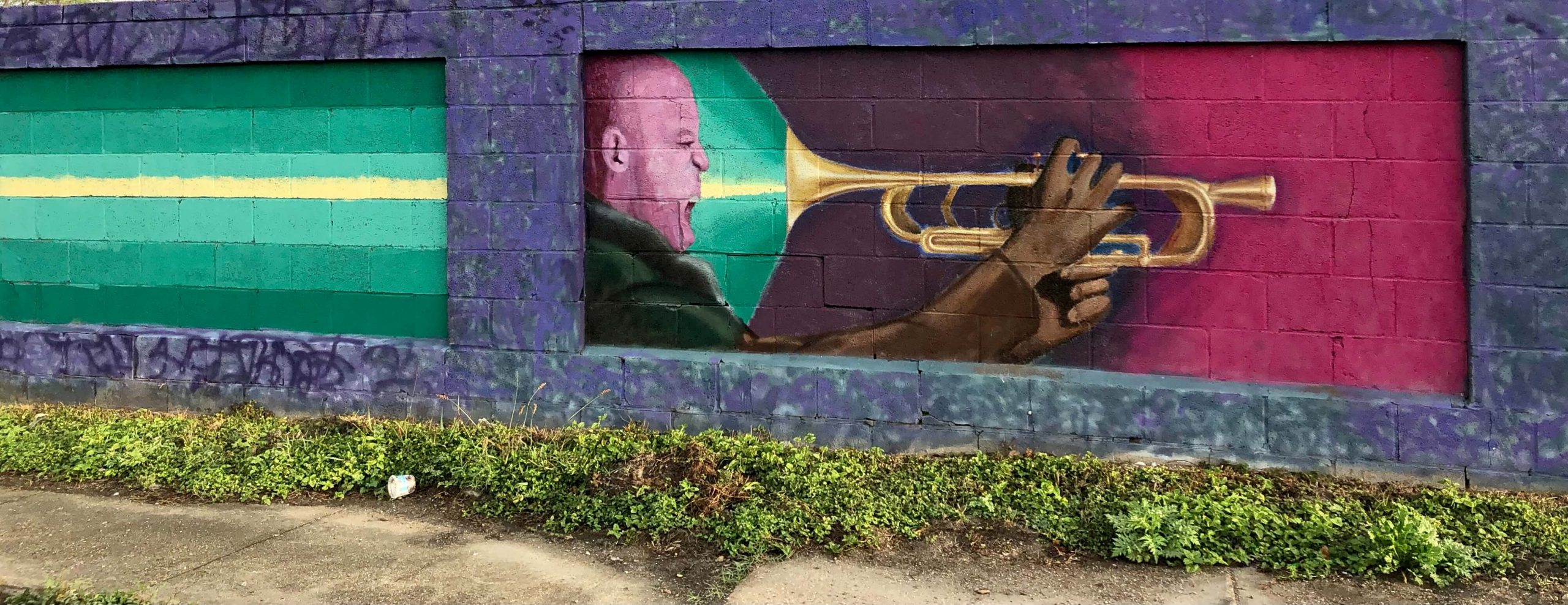 mural of trumpet player