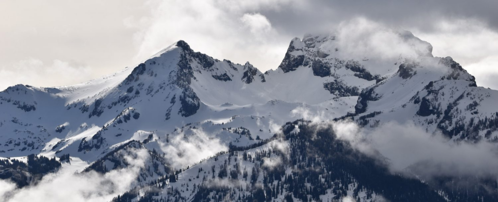 landscape photo of snow covered mountain peaks