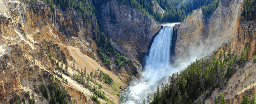 waterfall in the mountains