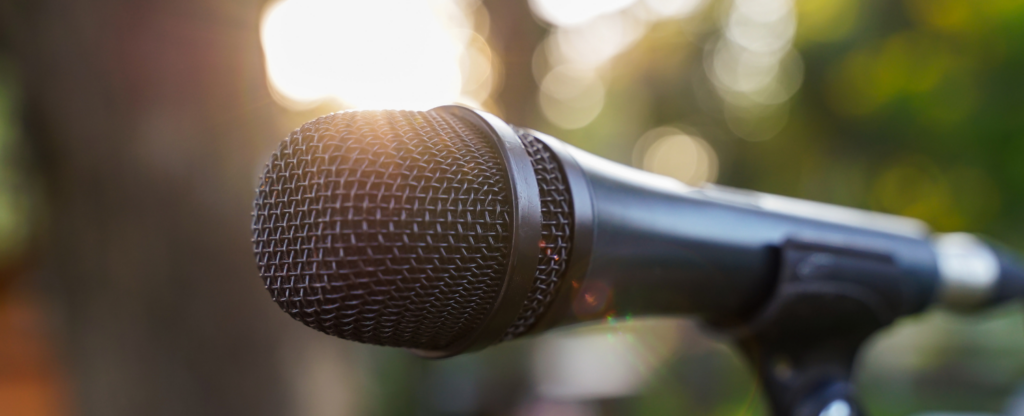 close up of microphone