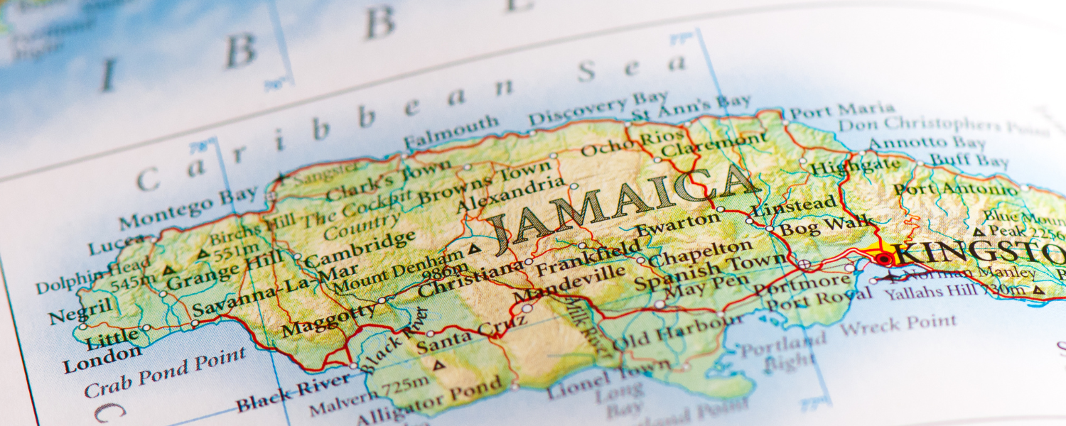 Jamaica on map