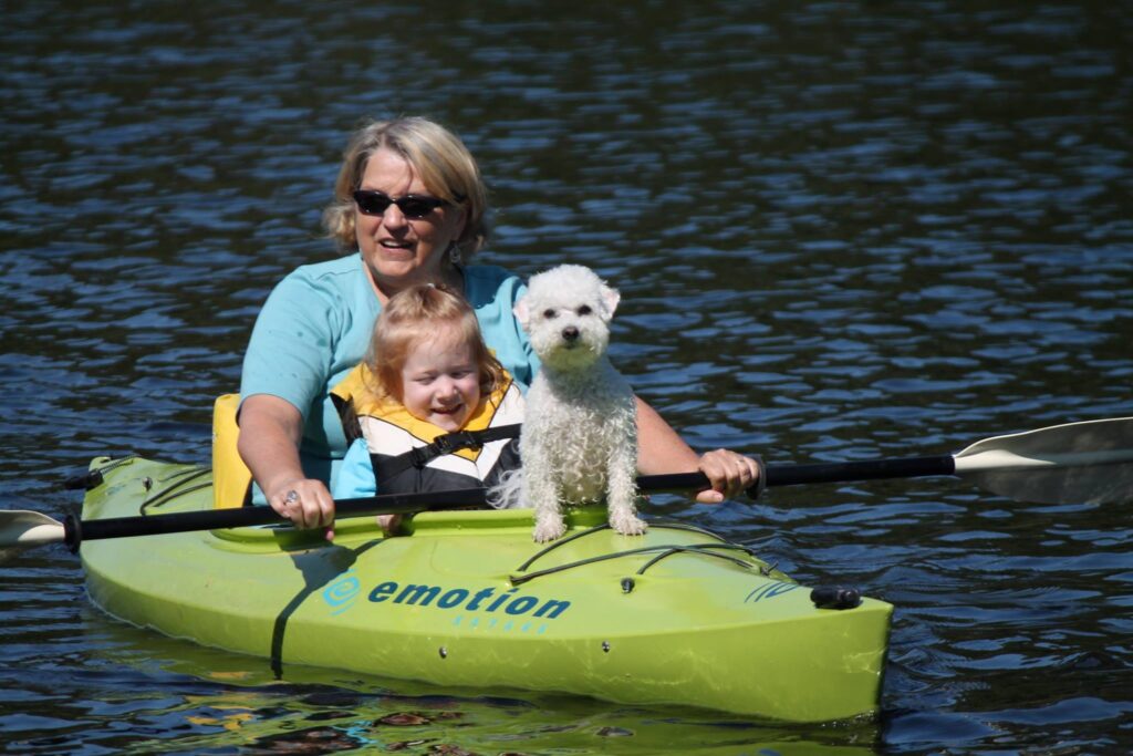kayaking with dog