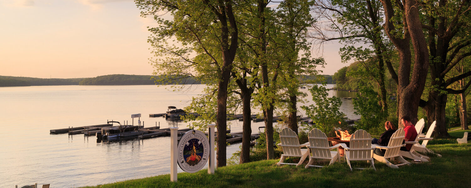 chairs by lake