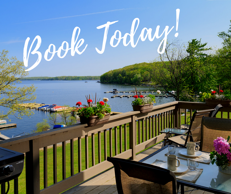 Silver Birches Book Today lakefront view from deck