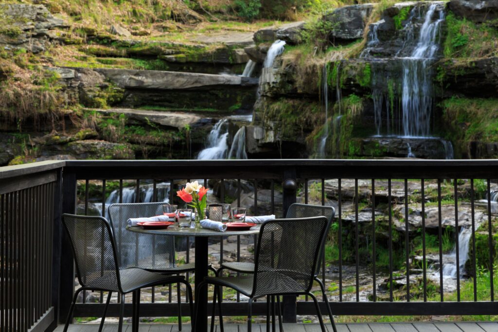 table by the falls
