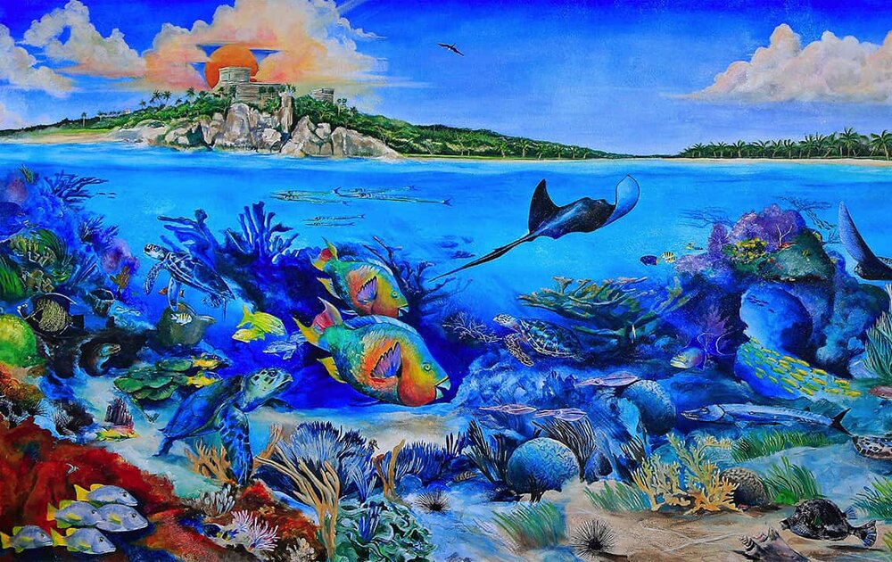 Painting of a tropical reef