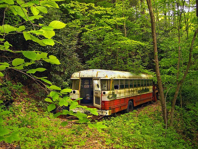 Sullivan County NY abandoned bus