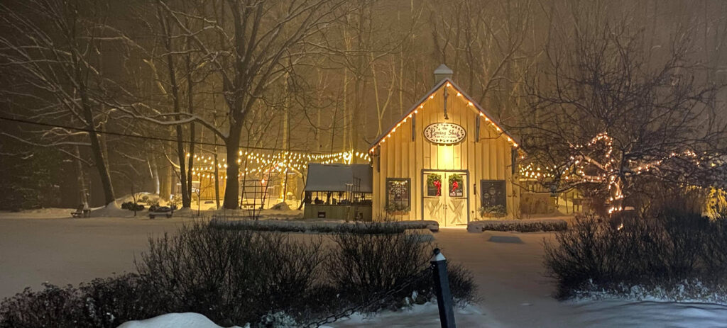 The Settlers Inn Winter Night scene