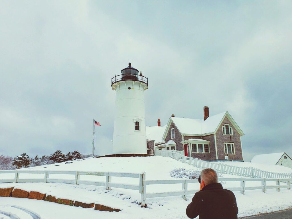 snowy lighthouse