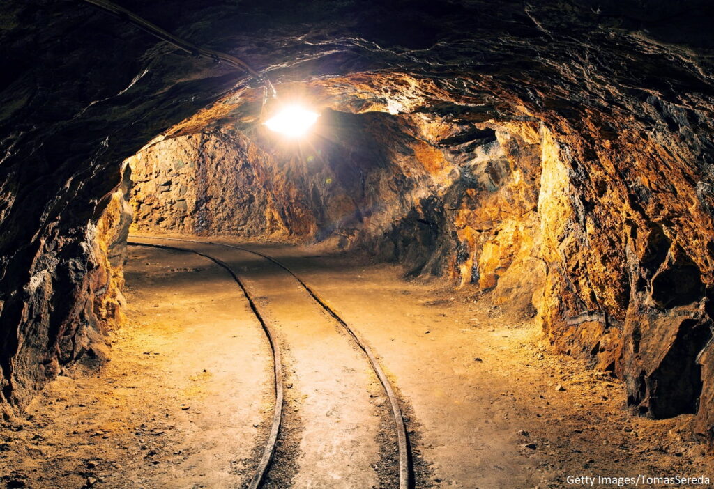 Underground tunnel in the Lackawanna Coal Mine