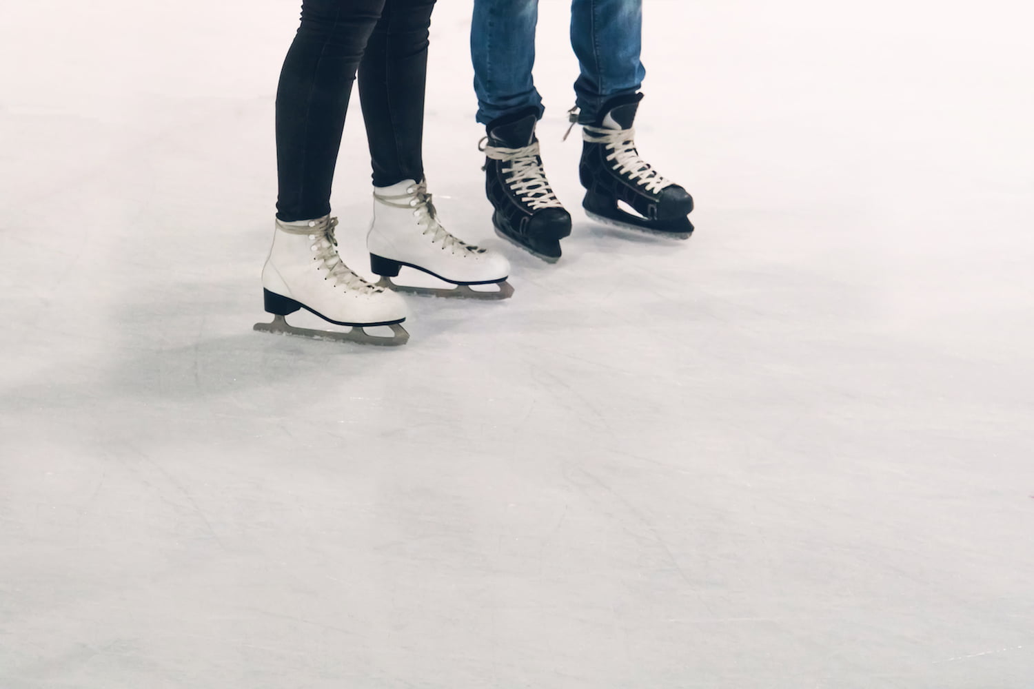 People ice skating in the Poconos.