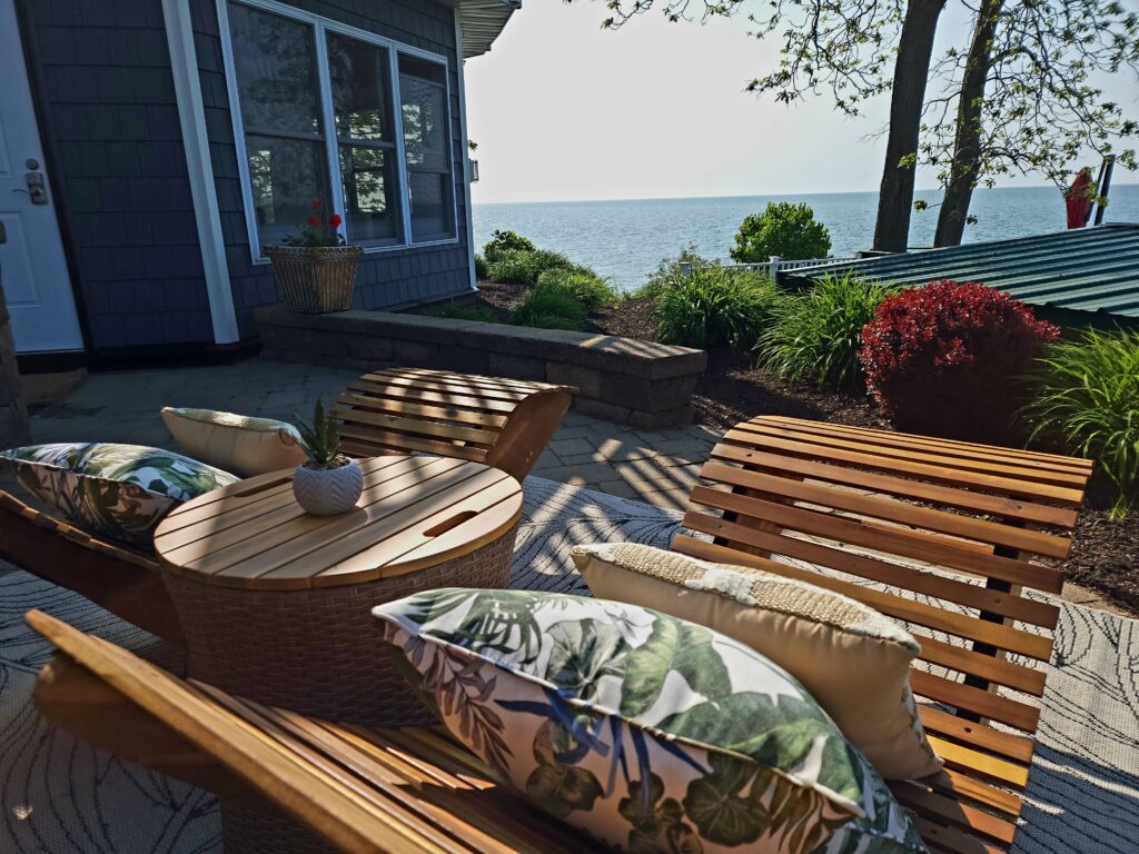 lounge seats looking out at water