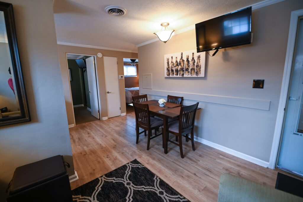 view of dining area from the living area