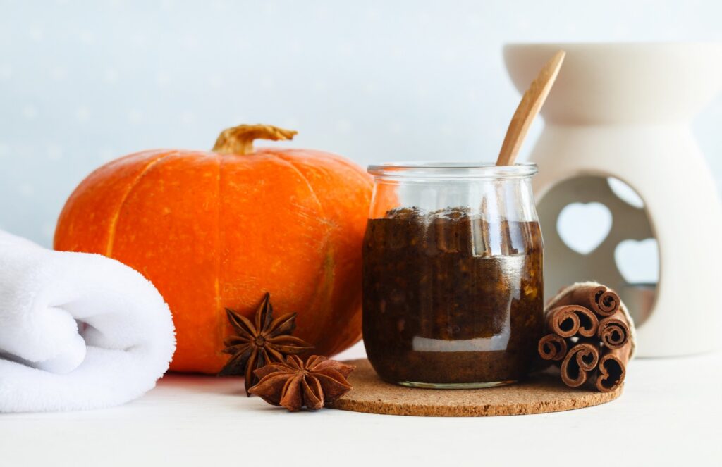 pumpkin spa massage body scrub cinnamon