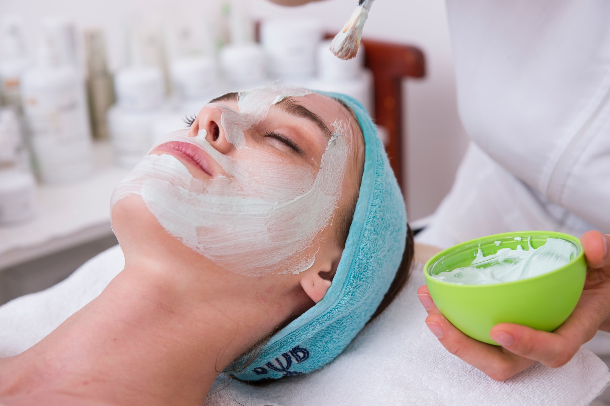 Woman getting a facial at The Lakehouse Inn