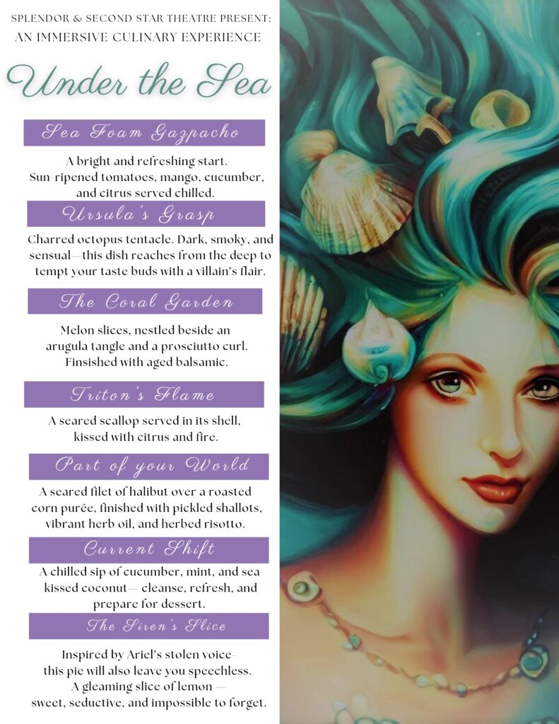 Themed dining event table set for Splendor Under the Sea dinner in Graford, Texas