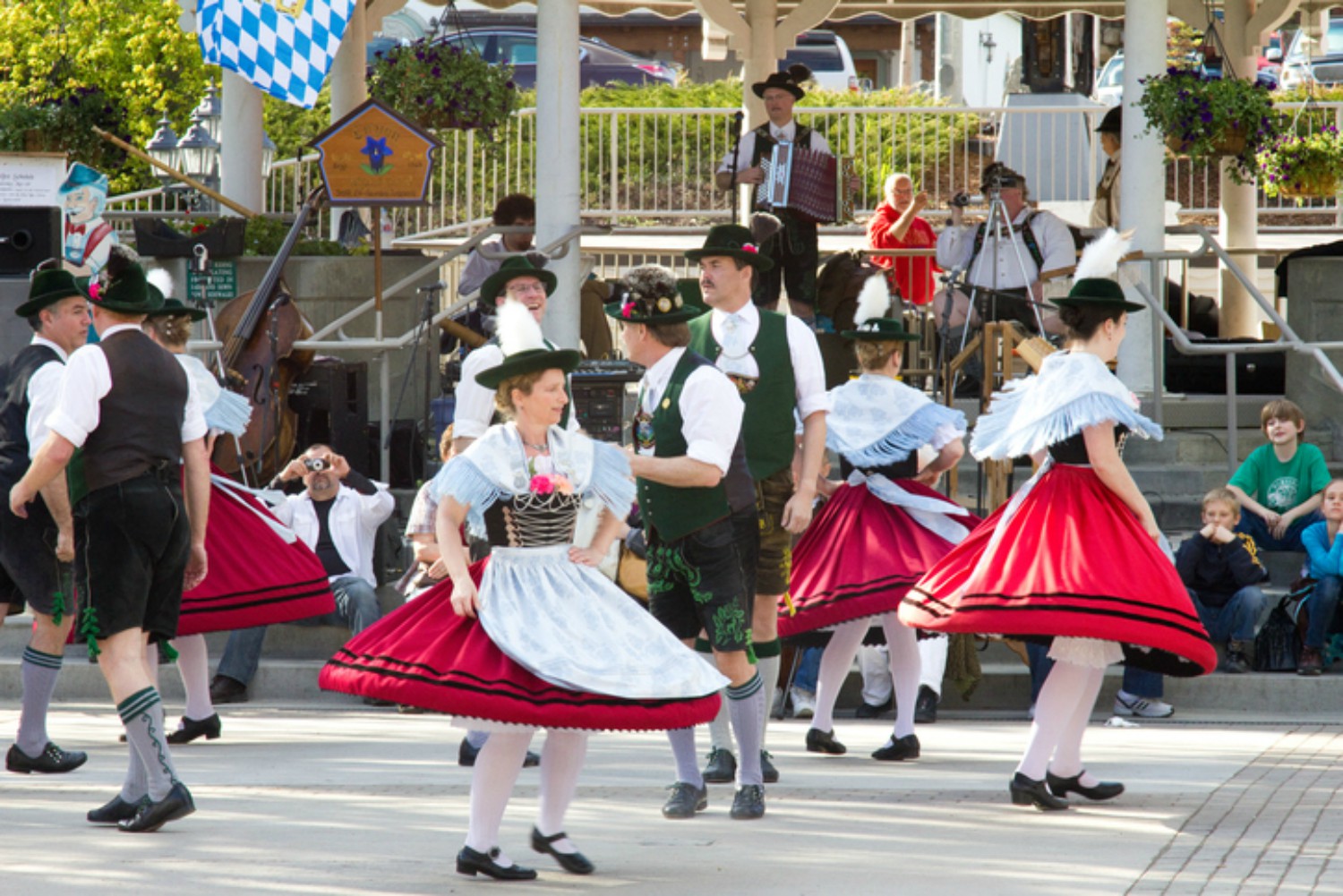 Bavarian dancers celebrate in Front Street Park in Leavenworth