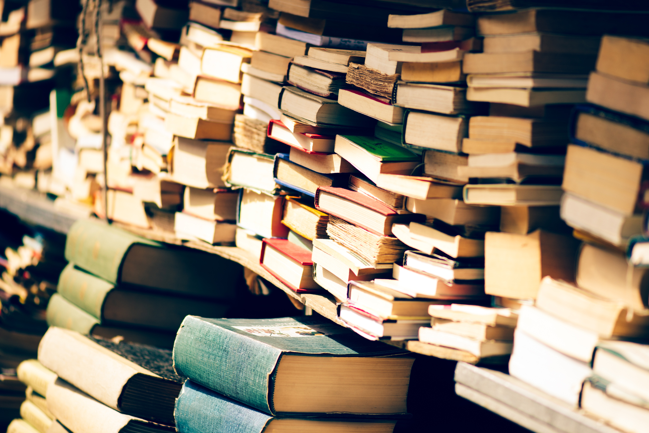 Stack of books at the bookshop