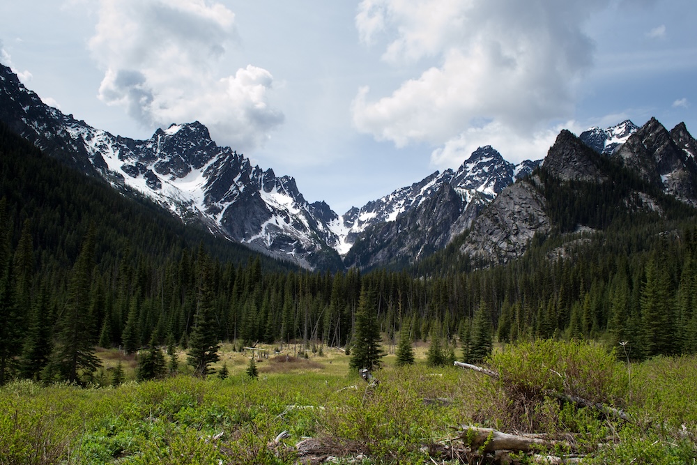 view of the cascade mountains in washington state