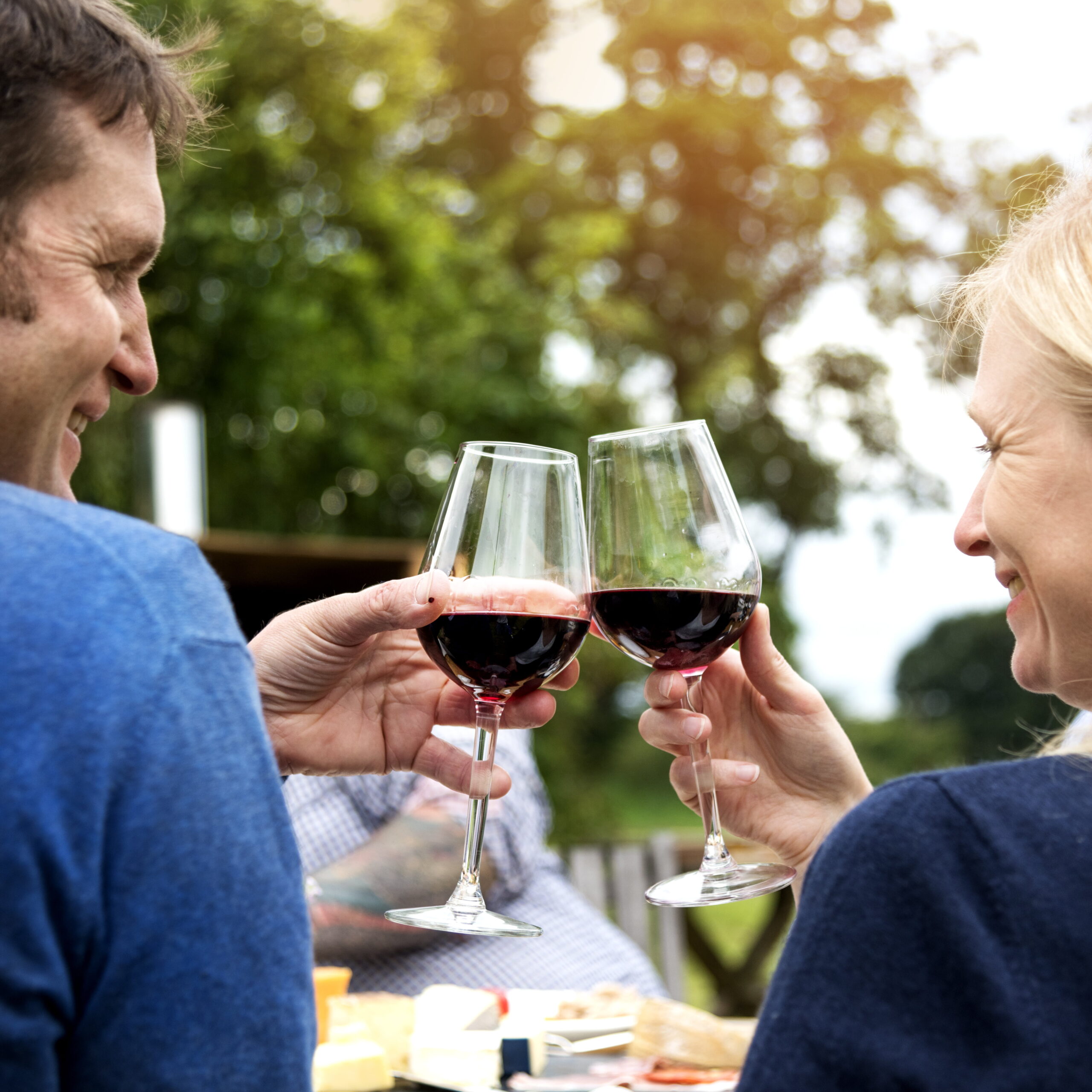 Couple Cheers Love Wine Concept
