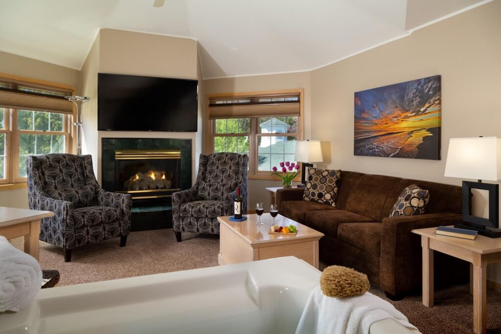 Living Room View of Grand Whirlpool Suite