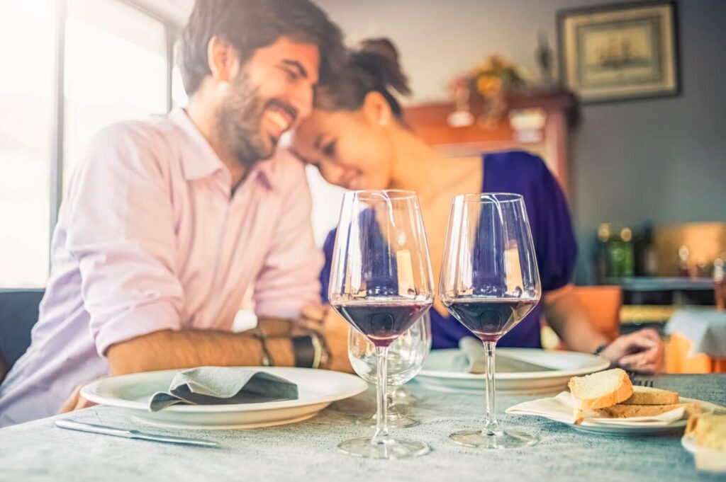 couple on date night in door county