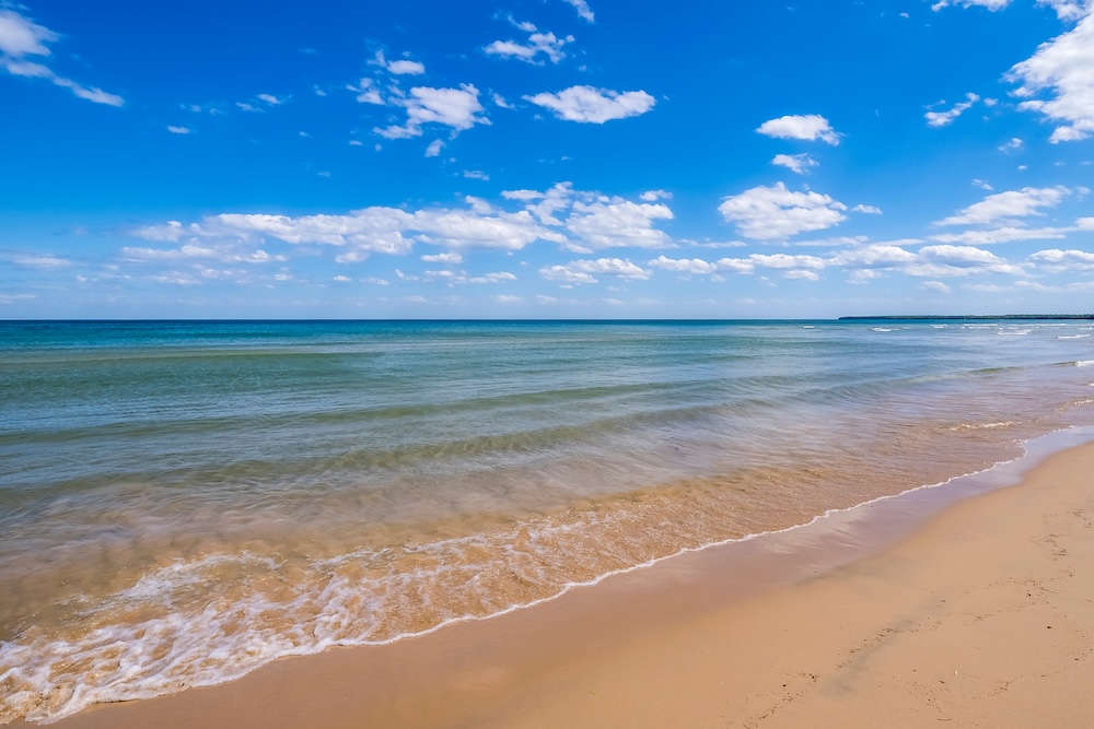 Lake beach shoreline